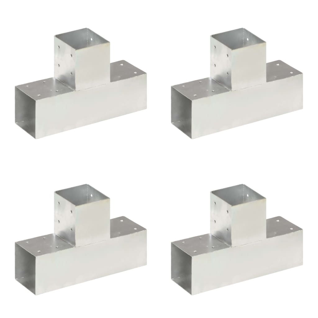 Stolpesko 4 stk T-form galvanisert metall 91x91 mm