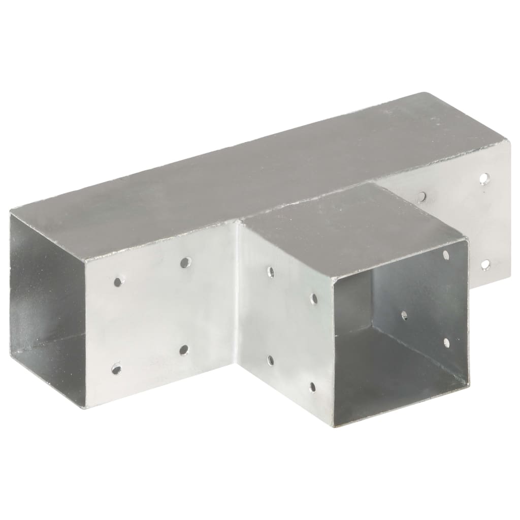 Stolpesko 4 stk T-form galvanisert metall 91x91 mm