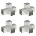 Stolpesko 4 stk X-form galvanisert metall 91x91 mm