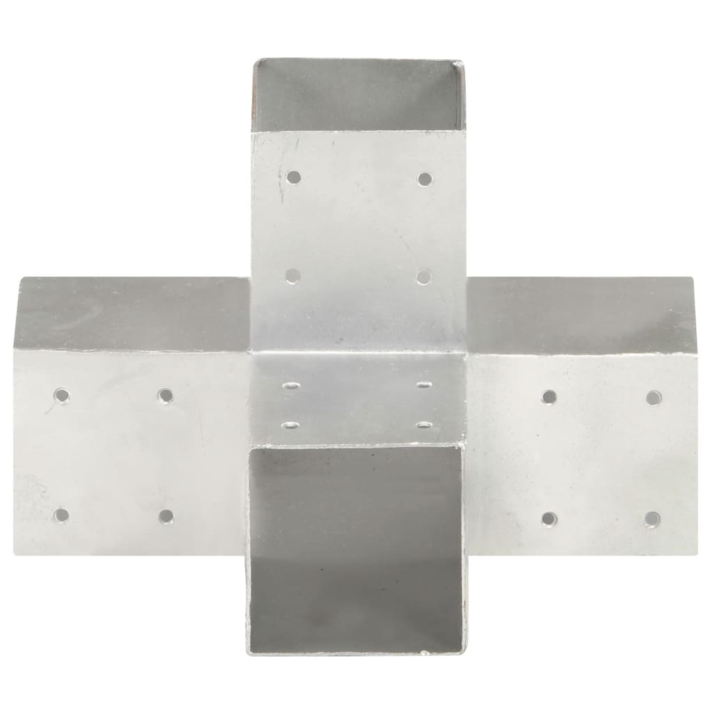 Stolpesko 4 stk X-form galvanisert metall 91x91 mm