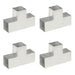 Stolpesko 4 stk T-form galvanisert metall 101x101 mm