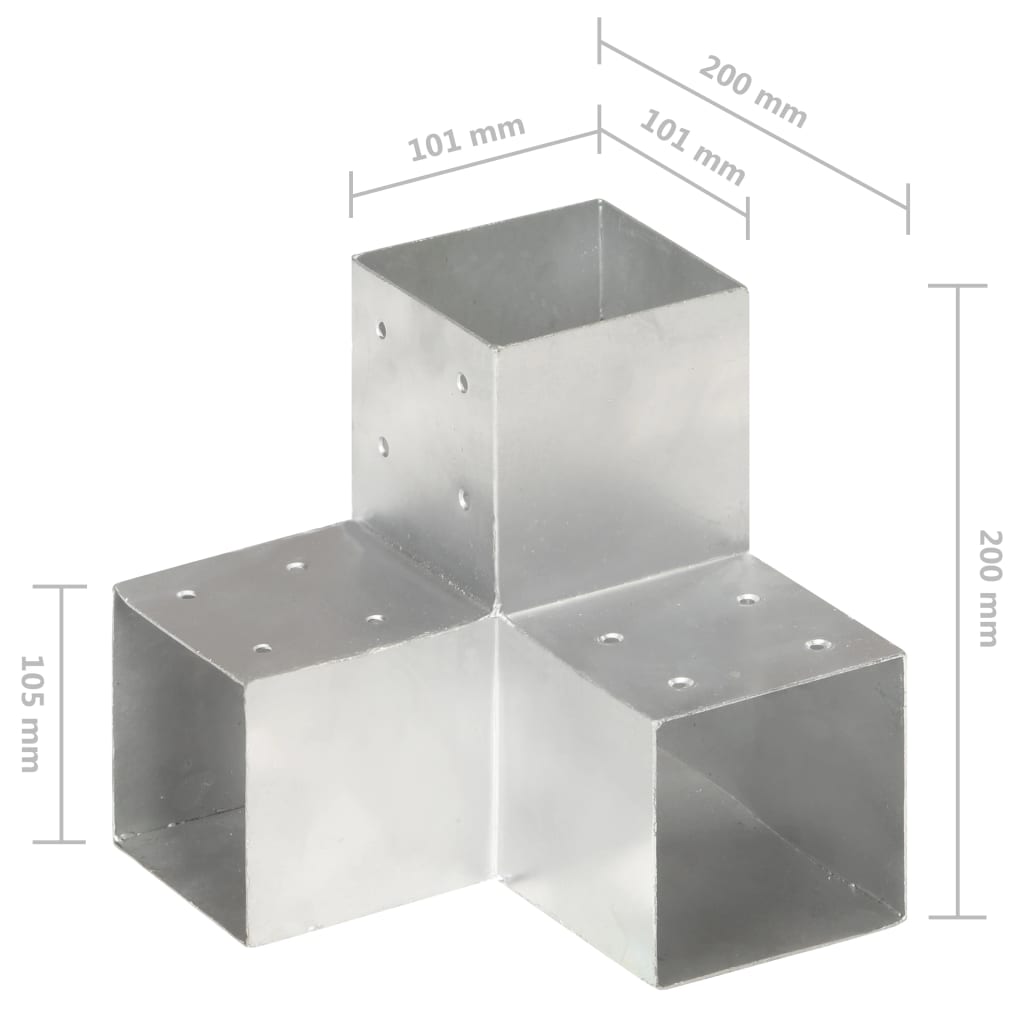 Stolpesko Y-form galvanisert metall 101x101 mm