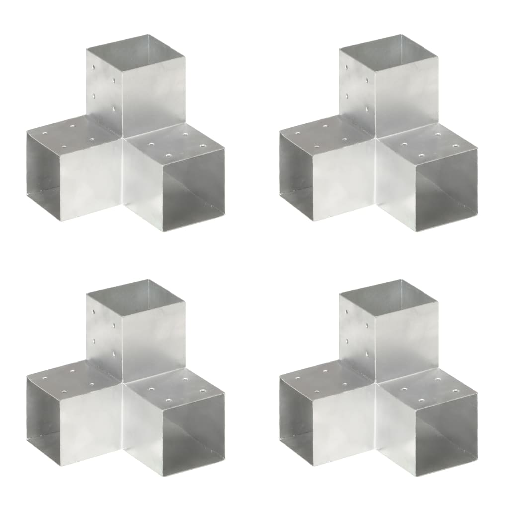 Stolpesko 4 stk Y-form galvanisert metall 101x101 mm