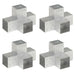 Stolpesko 4 stk X-form galvanisert metall 101x101 mm