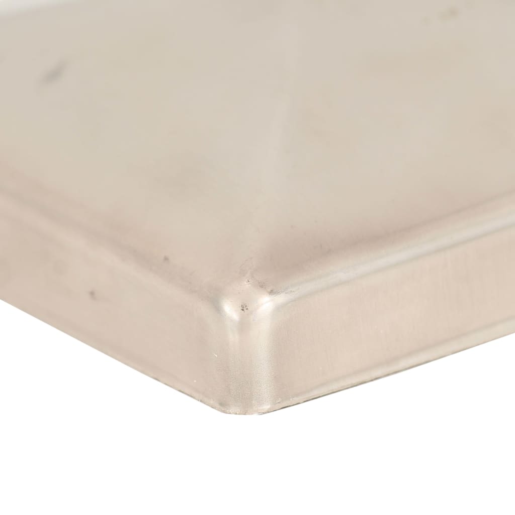 Gjerdestolpehatter pyramide 6 stk rustfritt stål 81x81 mm