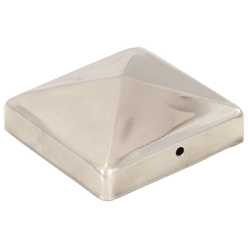 Gjerdestolpehatter pyramide 6 stk rustfritt stål 91x91 mm