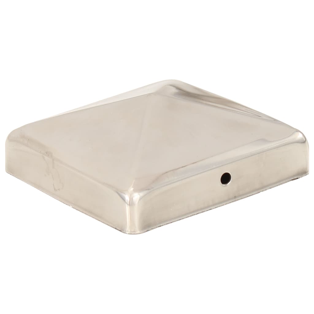 Gjerdestolpehatter pyramide 6 stk rustfritt stål 91x91 mm