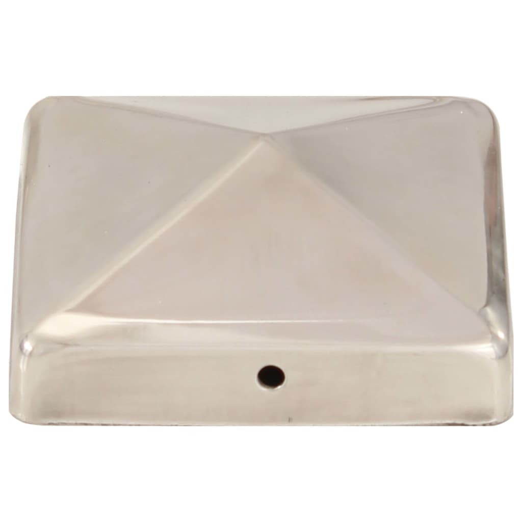 Gjerdestolpehatter pyramide 6 stk rustfritt stål 91x91 mm