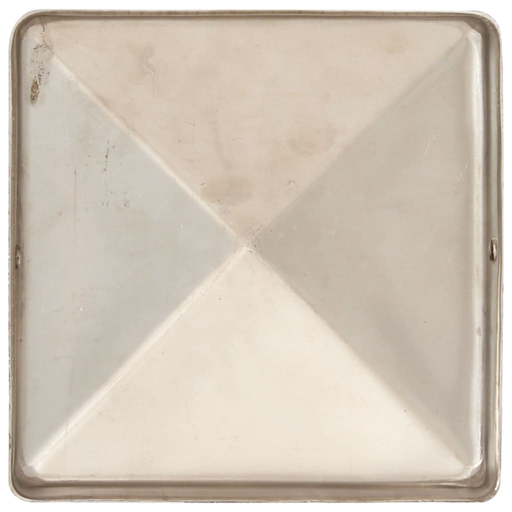 Gjerdestolpehatter pyramide 6 stk rustfritt stål 91x91 mm