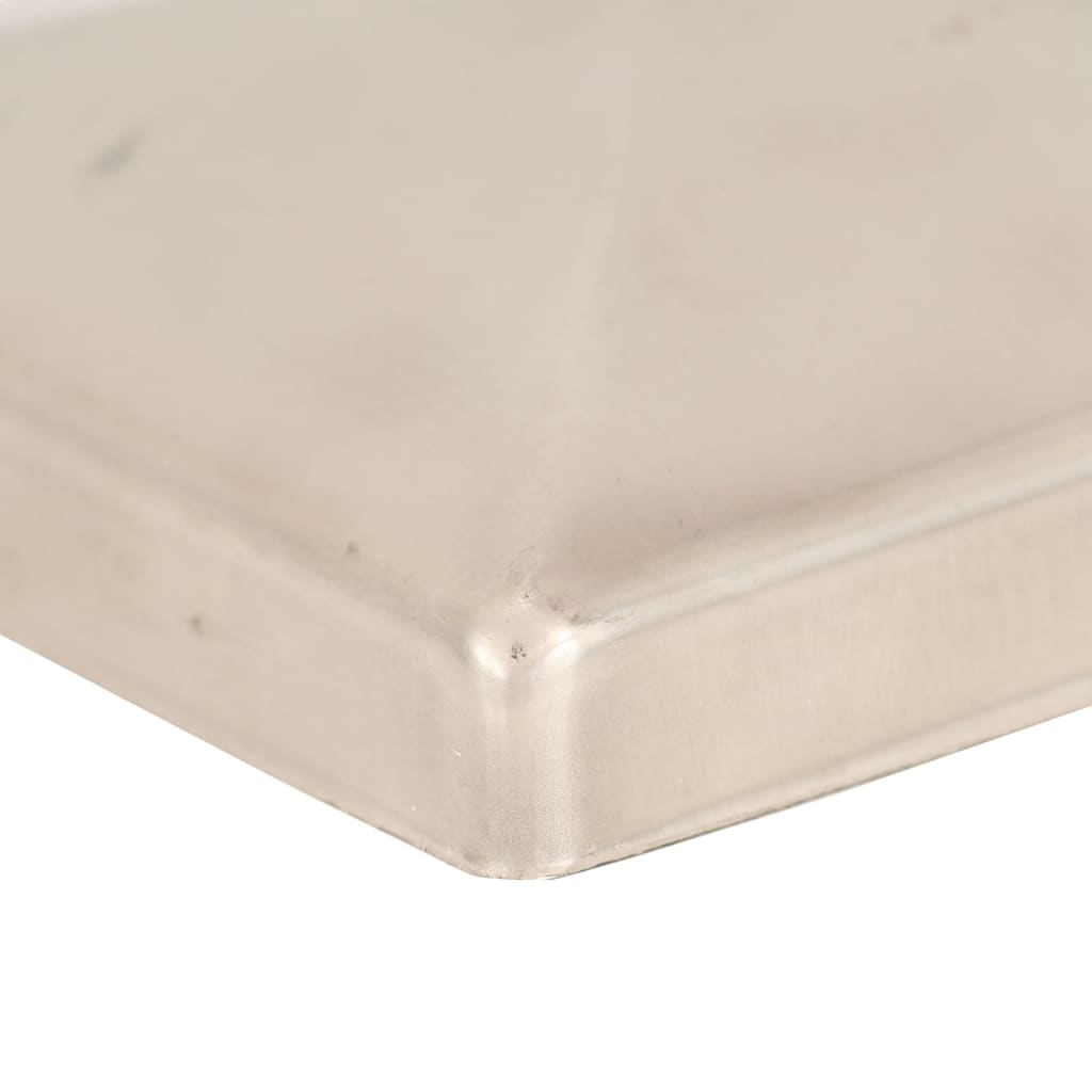 Gjerdestolpehatter pyramide 6 stk rustfritt stål 101x101 mm