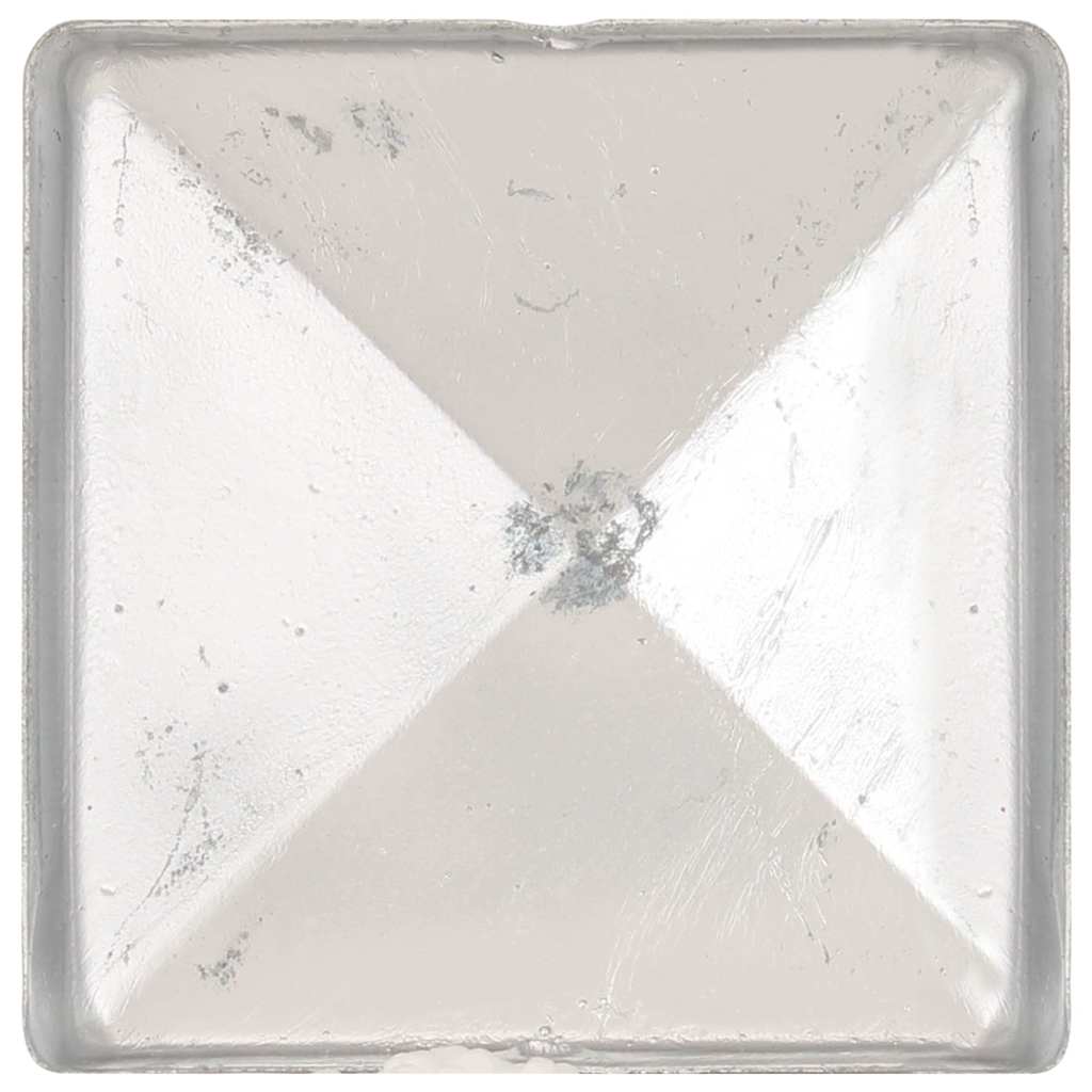 Gjerdestolpehatter pyramide 6 stk galvanisert metall 81x81 mm