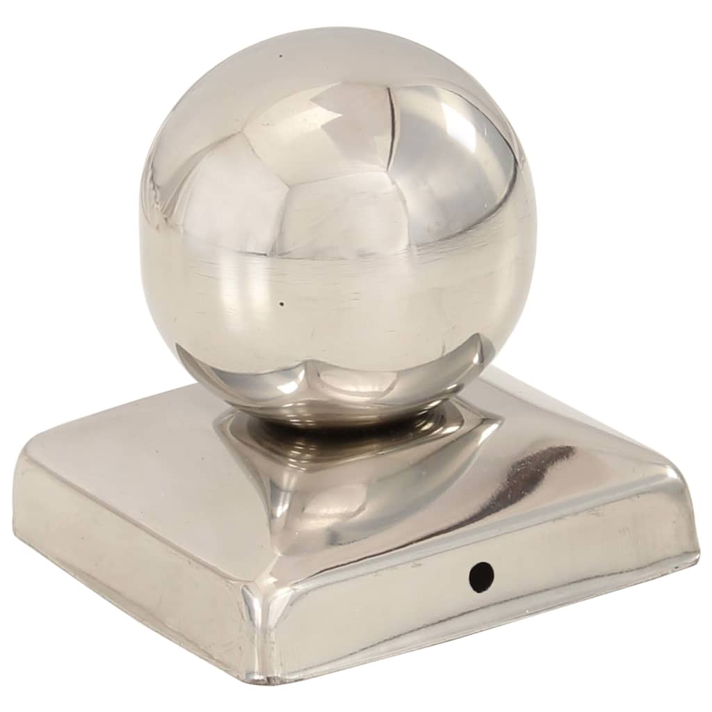 Stolpehatter 6 stk ballformet rustfritt stål 71x71 mm
