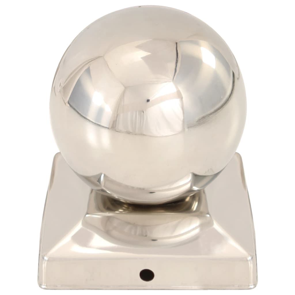 Stolpehatter 6 stk ballformet rustfritt stål 91x91 mm