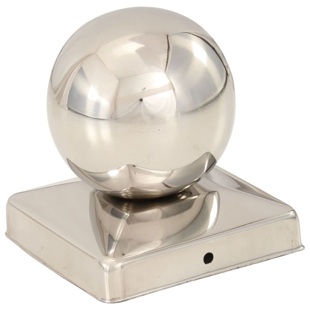 Stolpehatter 6 stk ballformet rustfritt stål 101x101 mm