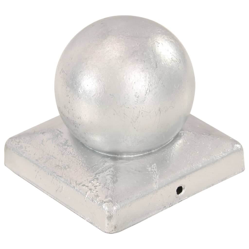 Stolpehatter 6 stk ballformet galvanisert metall 101x101 mm