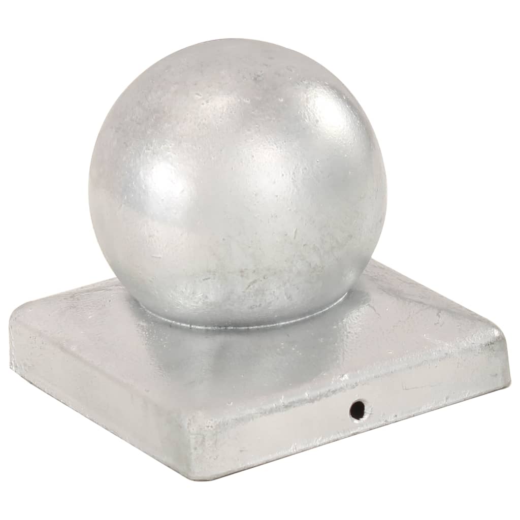 Stolpehatter 6 stk ballformet galvanisert metall 101x101 mm