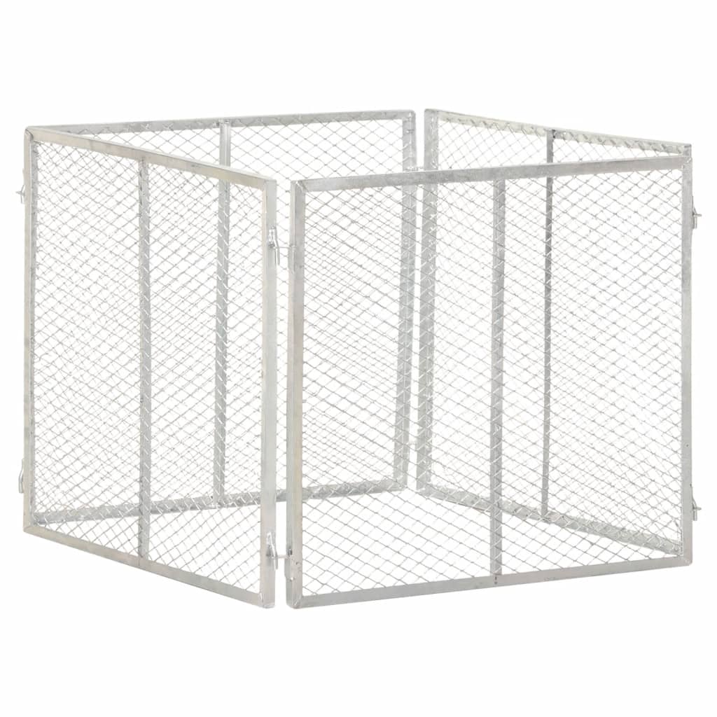 Kompostkasse til hage 85x85x70 cm galvanisert jern