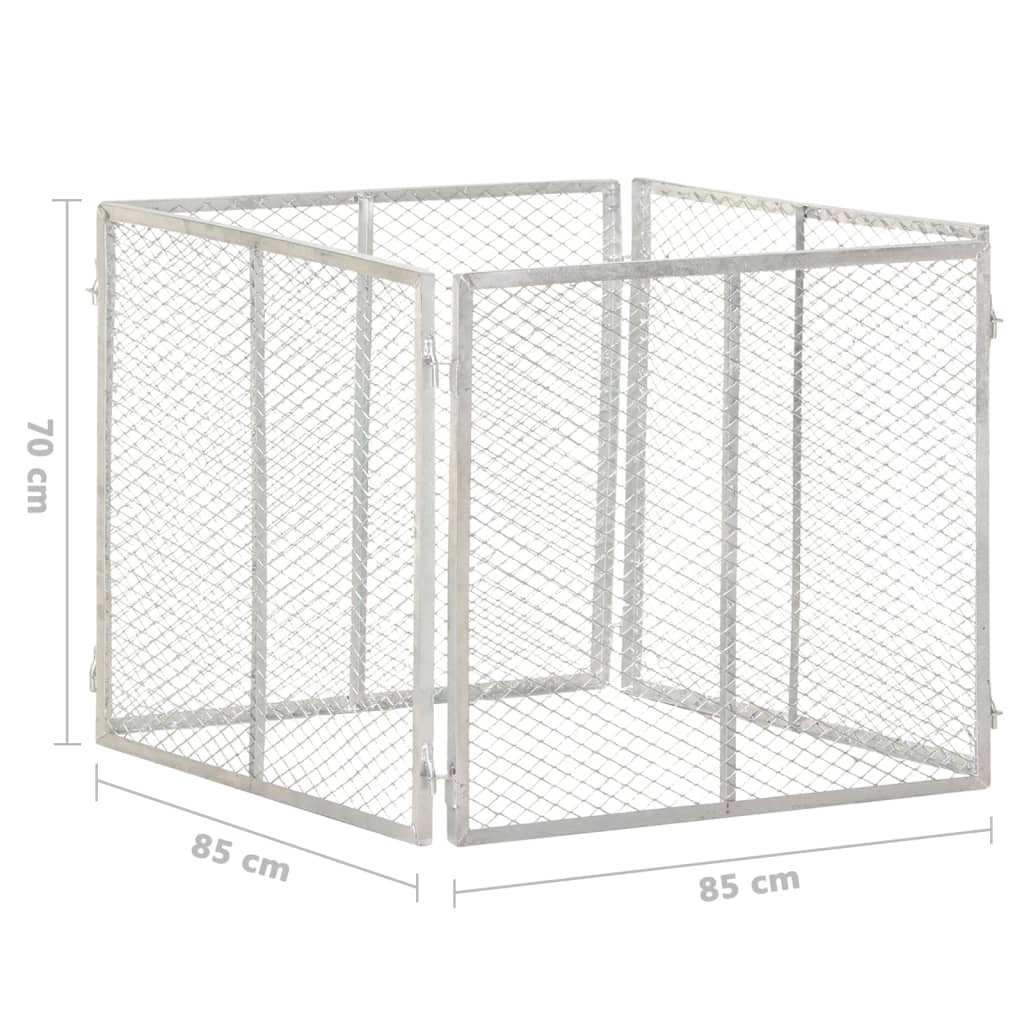 Kompostkasse til hage 85x85x70 cm galvanisert jern