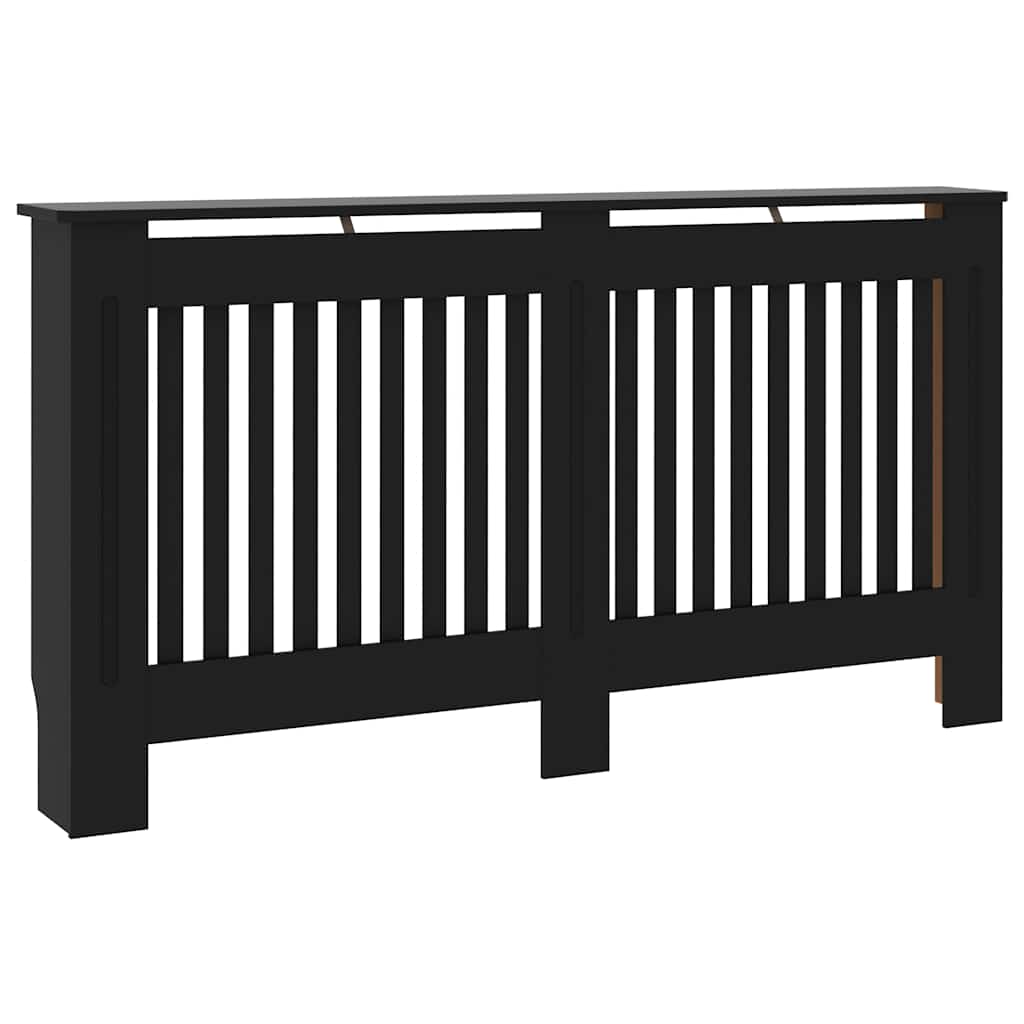 Radiatordeksel svart 152x19x81,5 cm konstruert tre