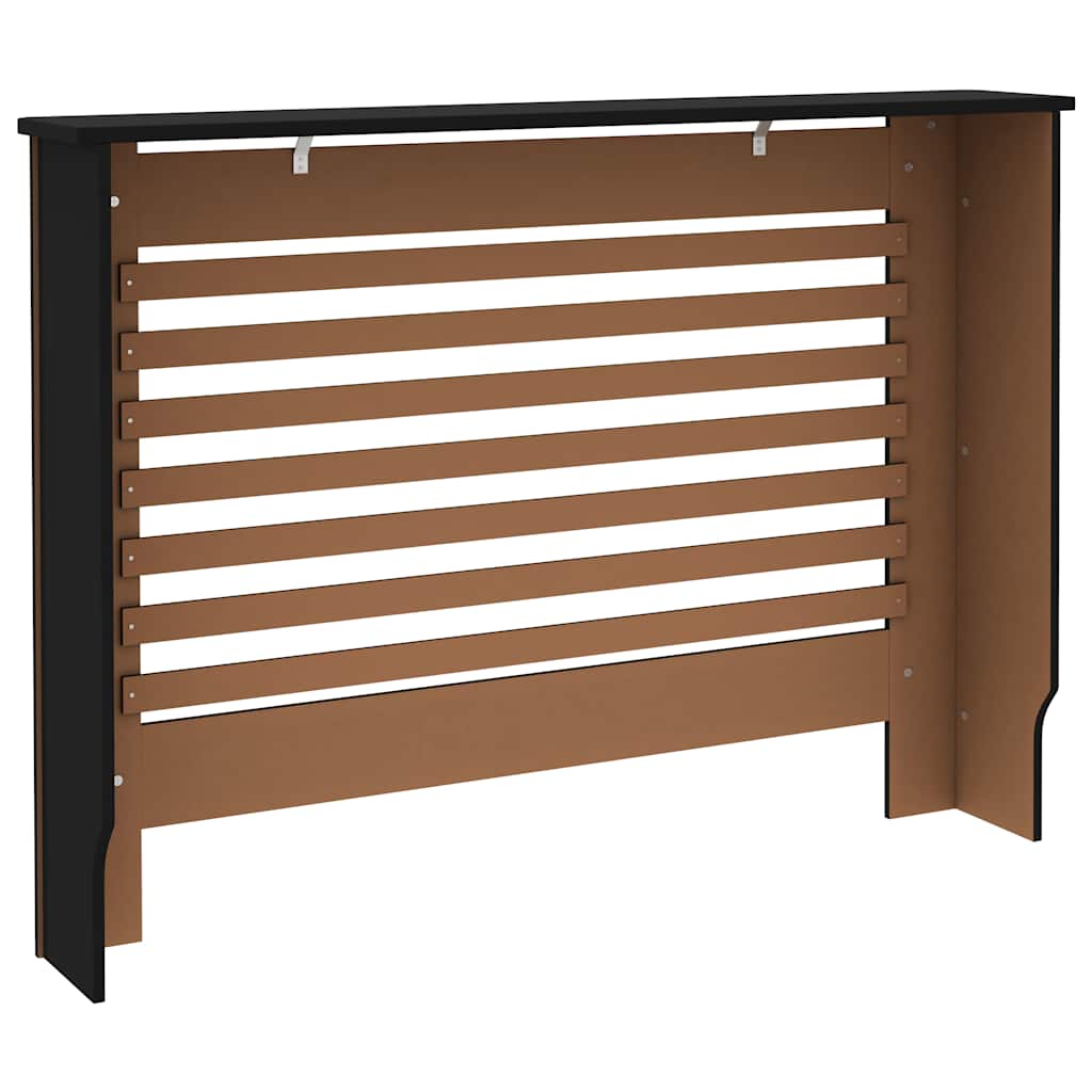 Radiatordeksel svart 112x19x81,5 cm MDF