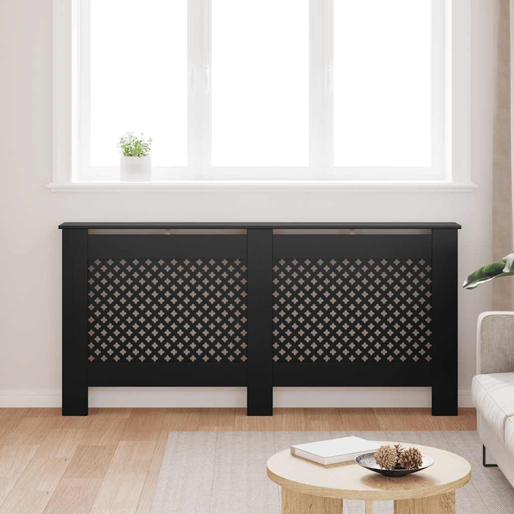 Radiatordeksel svart 172x19x81,5 cm MDF
