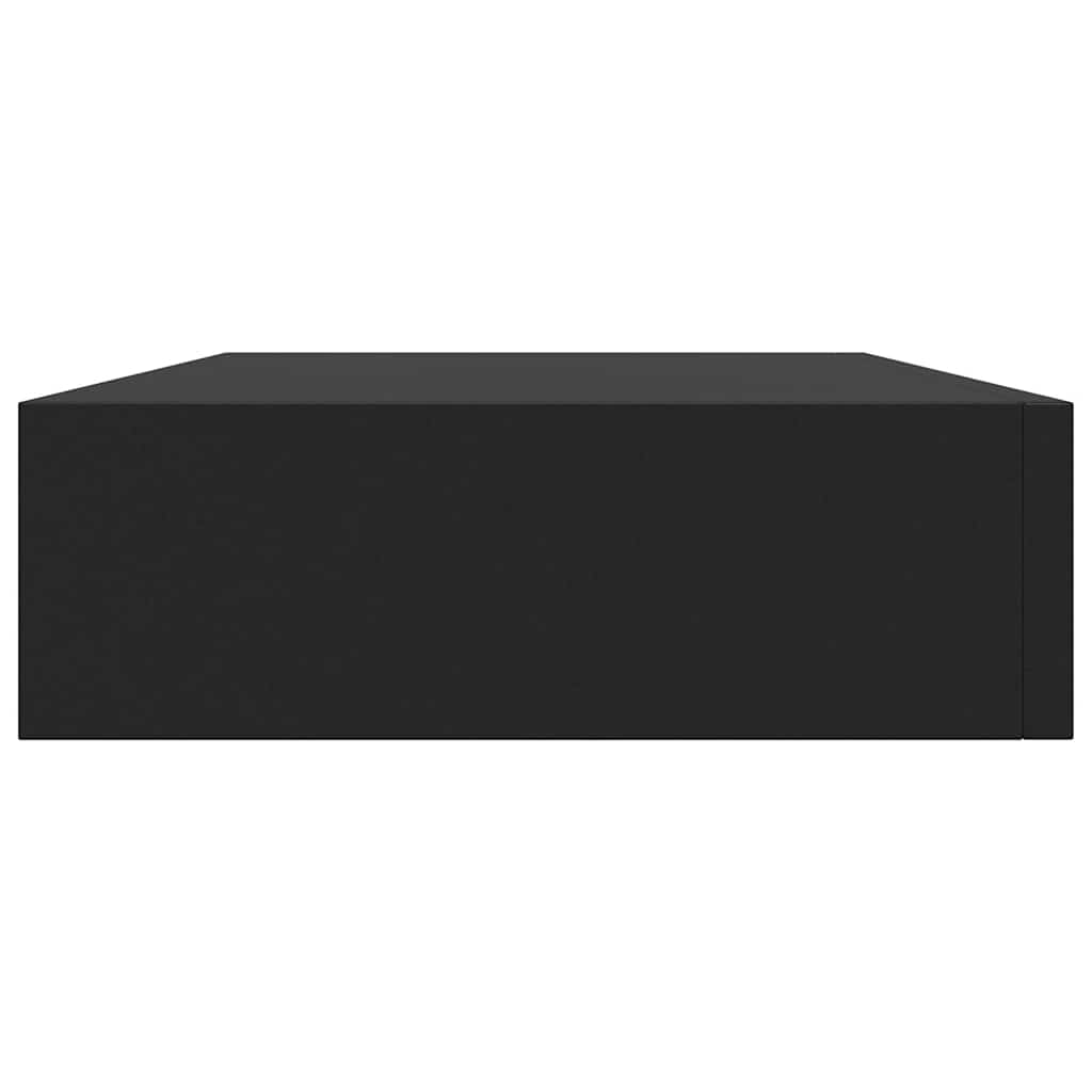 Vegghylle med skuff svart 48x25x8 cm