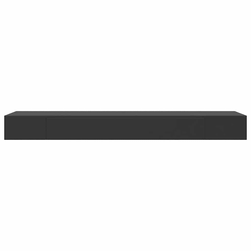Vegghylle med skuff svart 80x25x8 cm