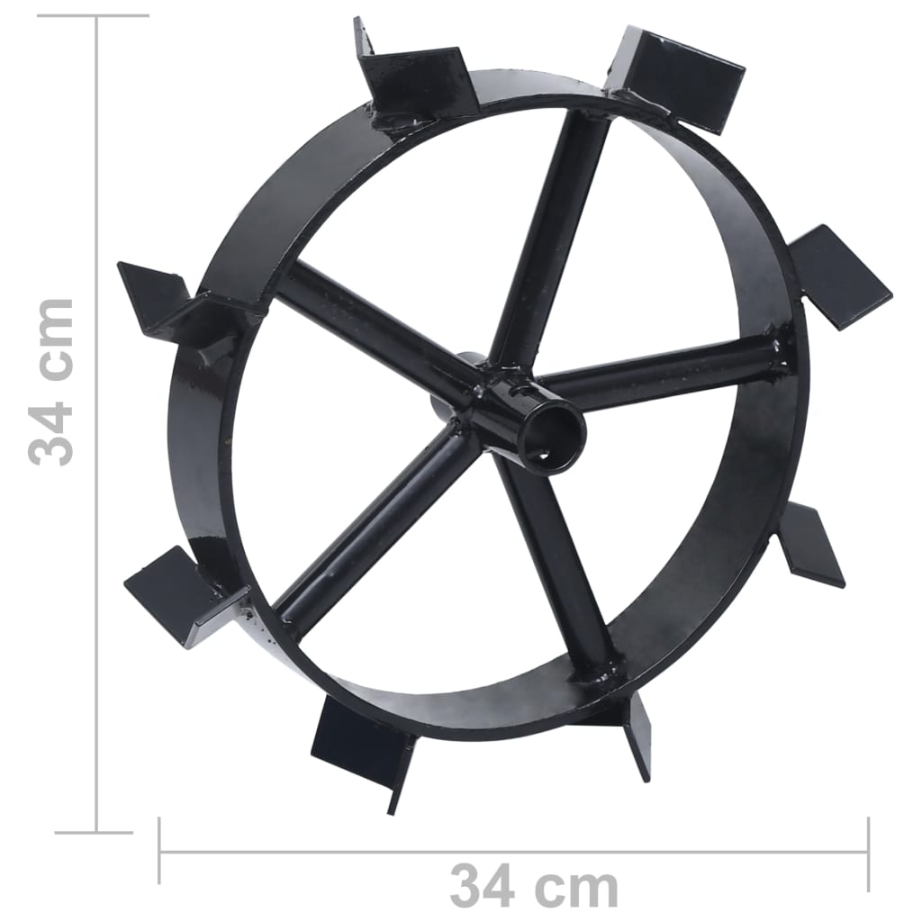 Metallhjul for 6,5 HK bensindrevet hagefreser 2 stk vidaXL