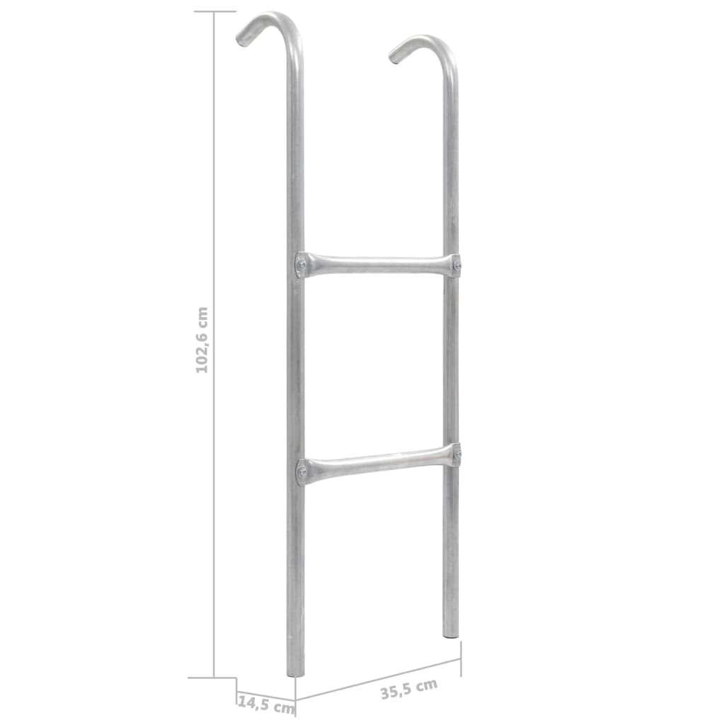 Stige til trampoline 2 trinn stål sølv 102,6 cm