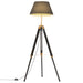 Gulvlampe med stativ svart og gull heltre teak 141 cm