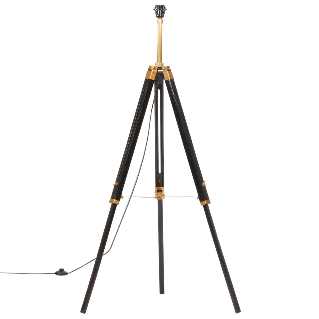 Gulvlampe med stativ svart og gull heltre teak 141 cm
