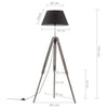 Gulvlampe med stativ svart og gull heltre teak 141 cm