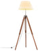 Gulvlampe med stativ honningbrun og hvit heltre teak 141 cm