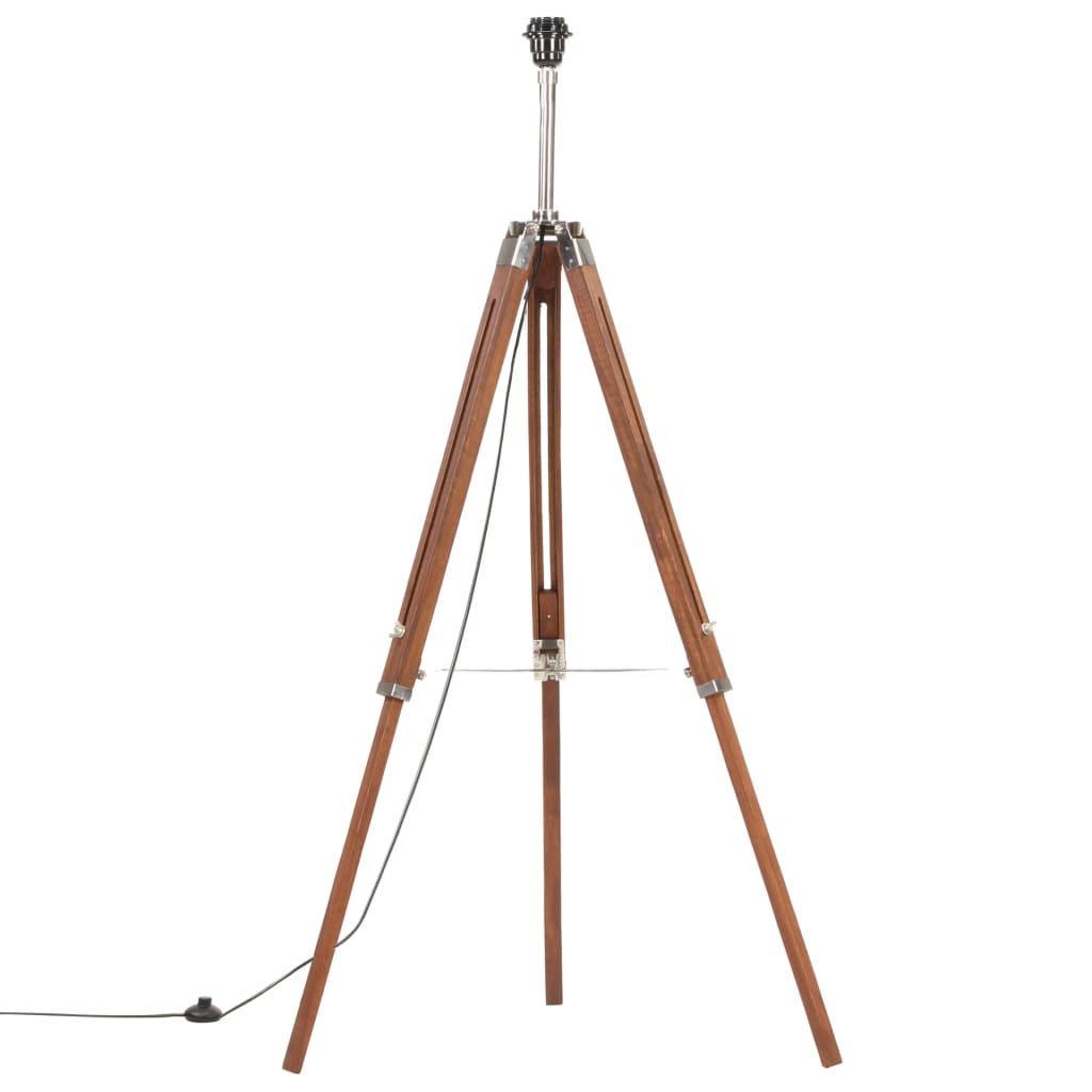 Gulvlampe med stativ honningbrun og hvit heltre teak 141 cm