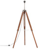 Gulvlampe med stativ honningbrun og hvit heltre teak 141 cm