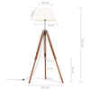 Gulvlampe med stativ honningbrun og hvit heltre teak 141 cm