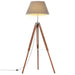 Gulvlampe med stativ honningbrun og grå heltre teak 141 cm