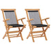 Klappstoler 2 stk heltre teak og tau