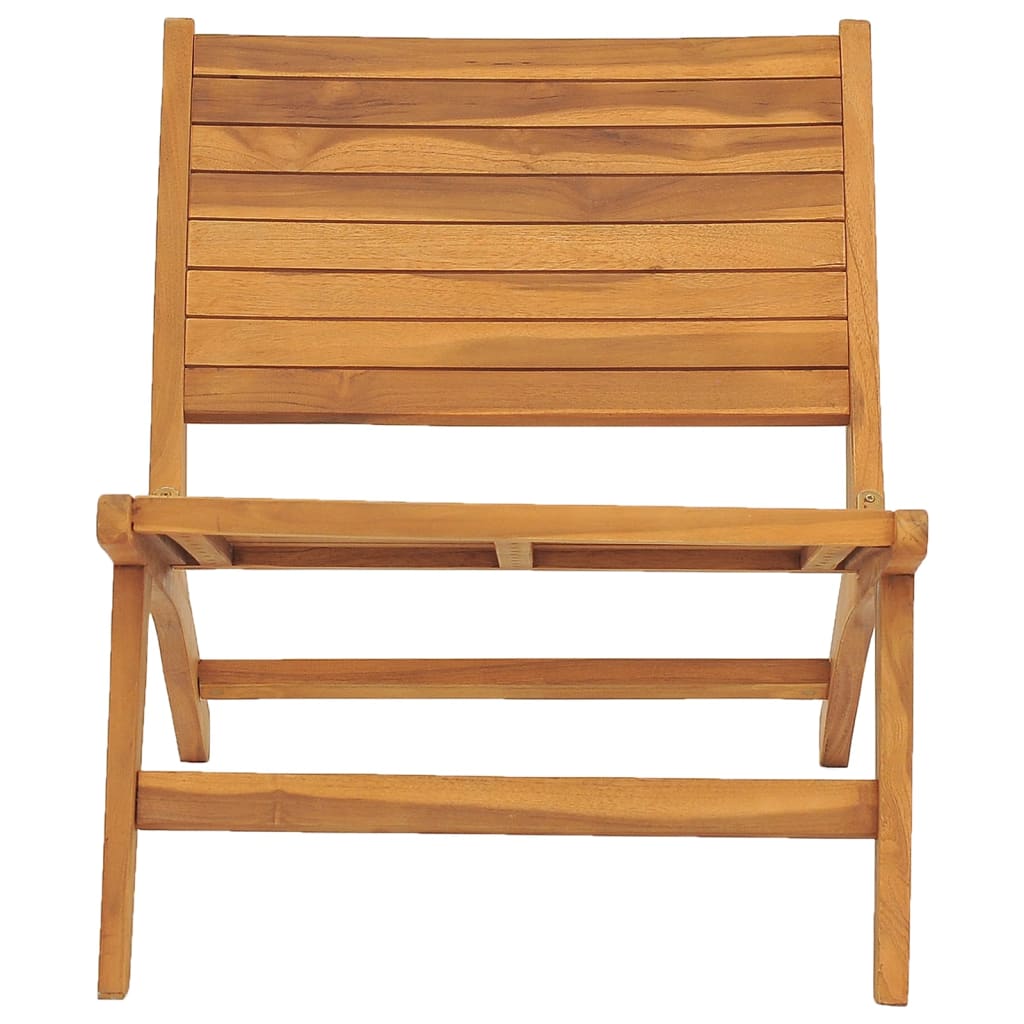 Hagestol med fotstøtte i heltre teak