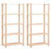 Lagringshyller 5 etasjer 2stk 80x38x170cm heltre furu 250kg