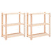 Lagringshyller 3 etasjer 2 stk 80x38x90cm heltre furu 150kg