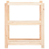 Lagringshyller 3 etasjer 3 stk 80x38x90cm heltre furu 150kg
