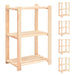 Lagringshyller 3 etasjer 5 stk 60x38x90cm heltre furu 150kg