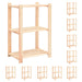 Lagringshyller 3 etasjer 10stk 60x38x90cm heltre furu 150kg
