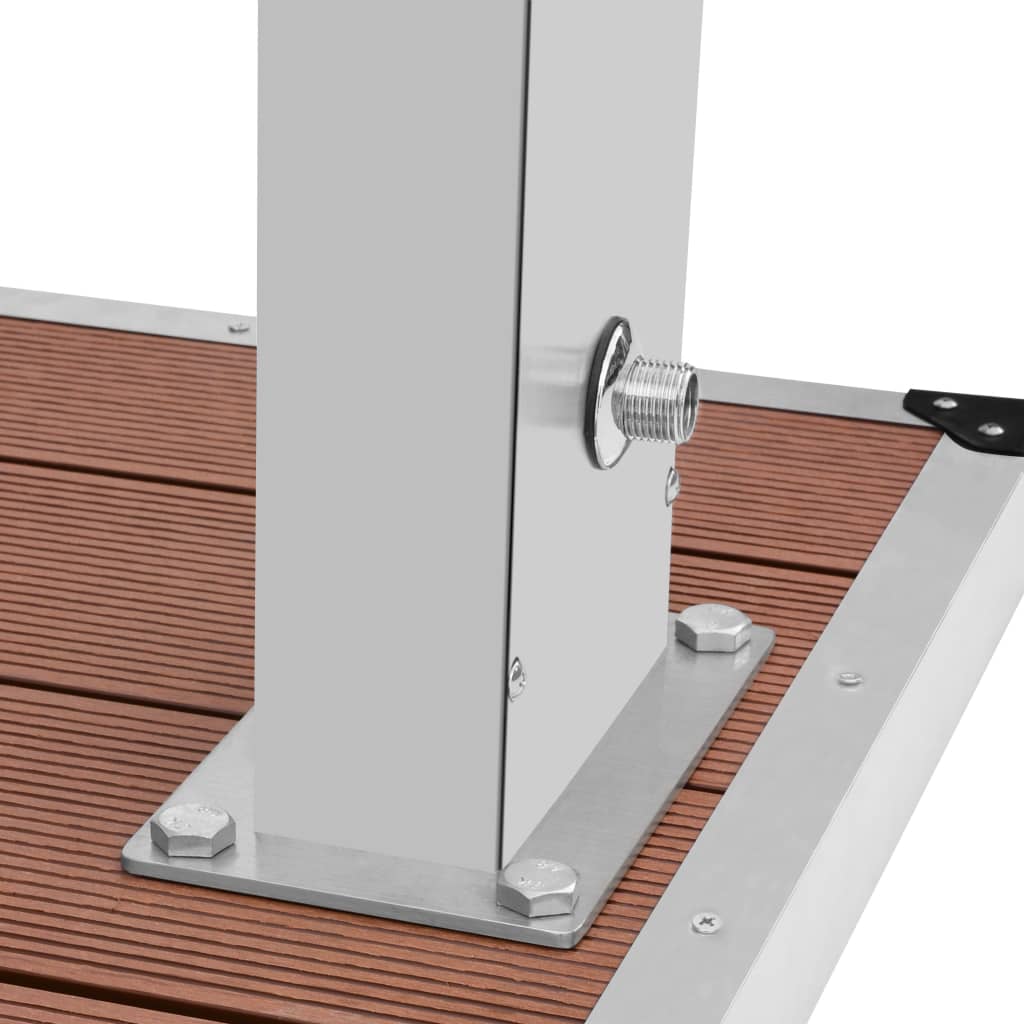 Utendørs dusj med brett WPC rustfritt stål vidaXL