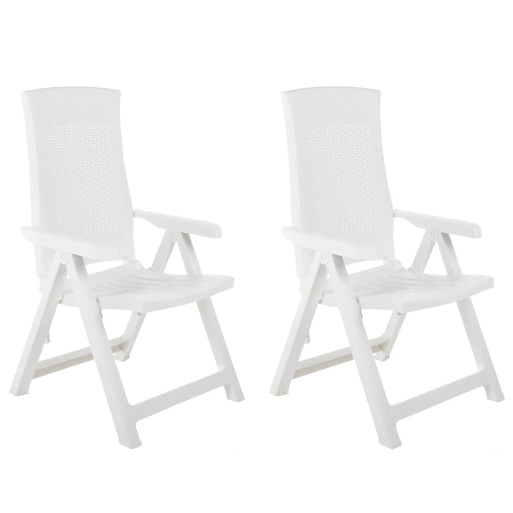Hagelenestoler 2 stk plast hvit vidaXL
