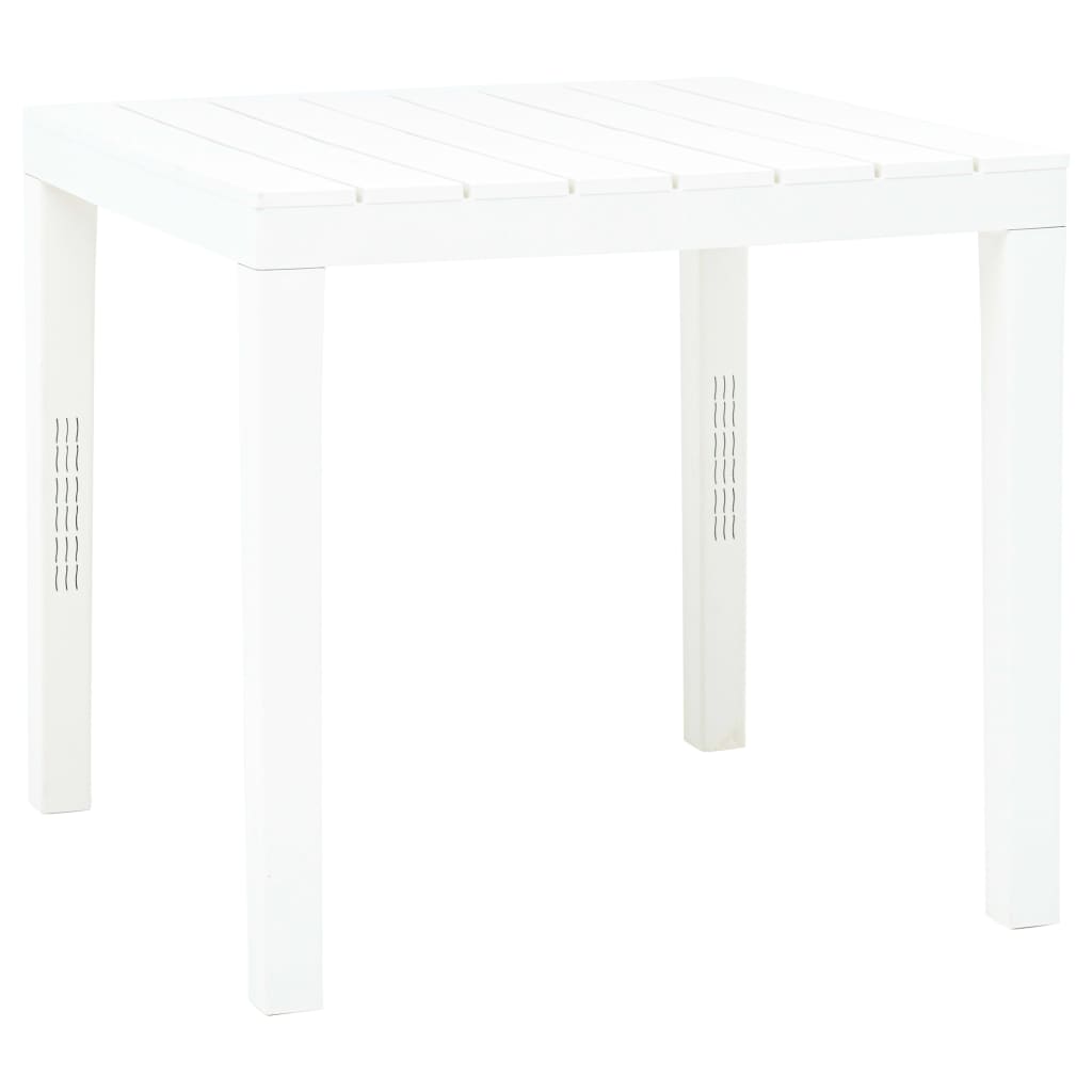 Hagebord hvit 78x78x72 cm plast vidaXL