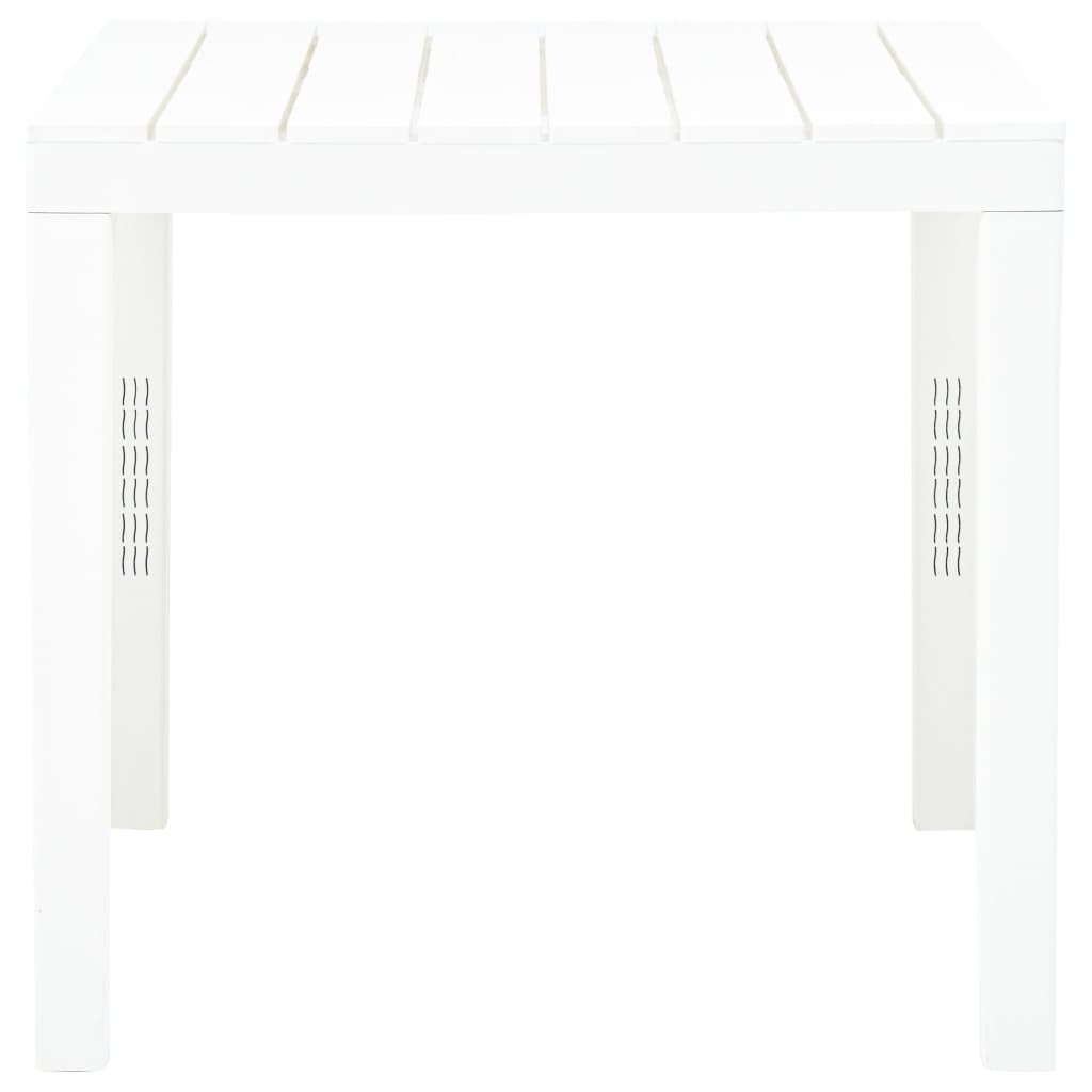 Hagebord hvit 78x78x72 cm plast vidaXL