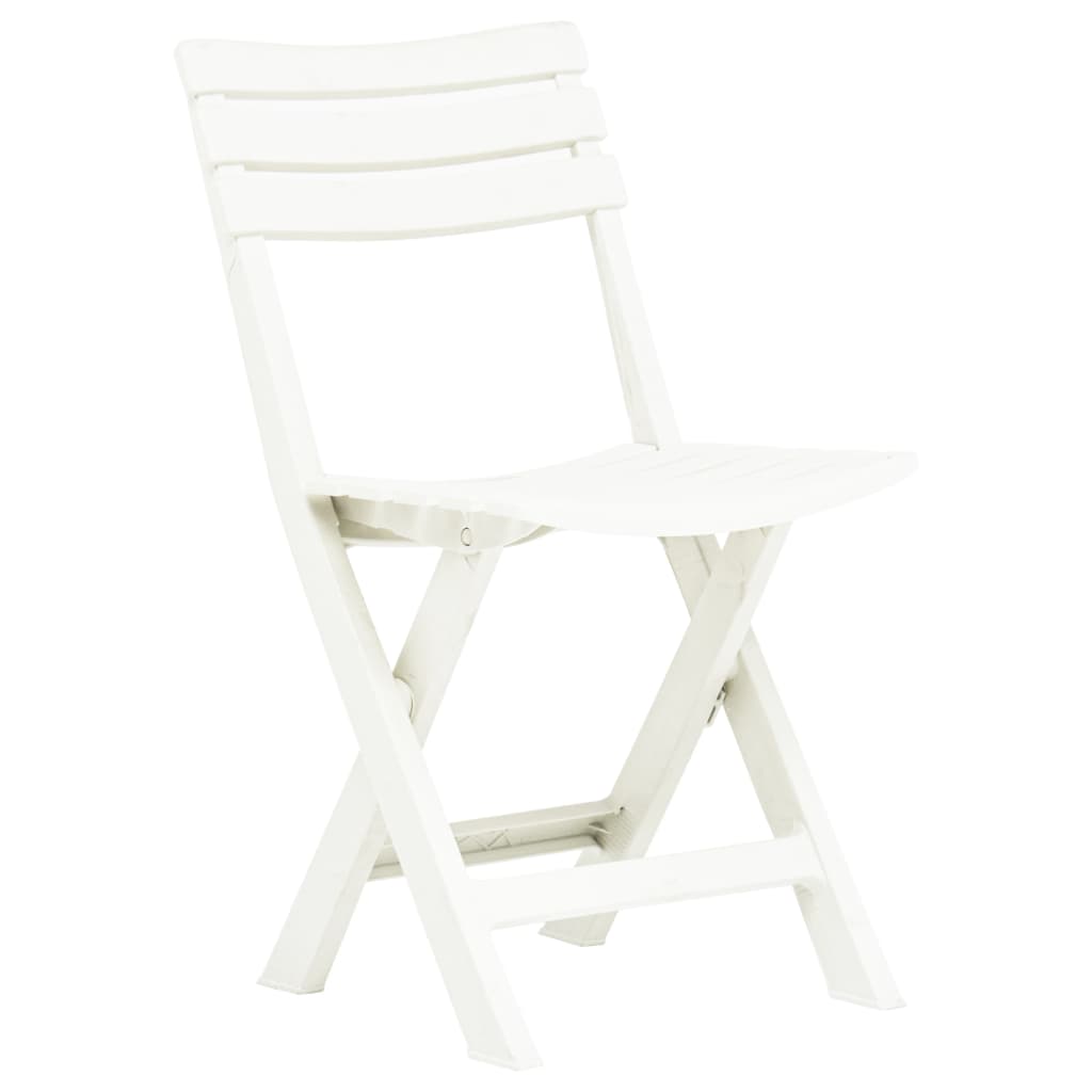 Foldbare hagestoler 2 stk plast hvit