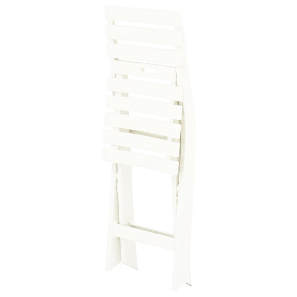 Foldbare hagestoler 2 stk plast hvit